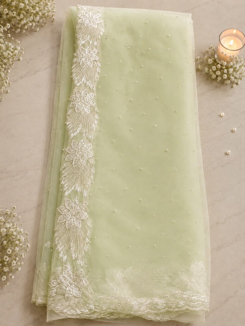 Pearl Net Saree