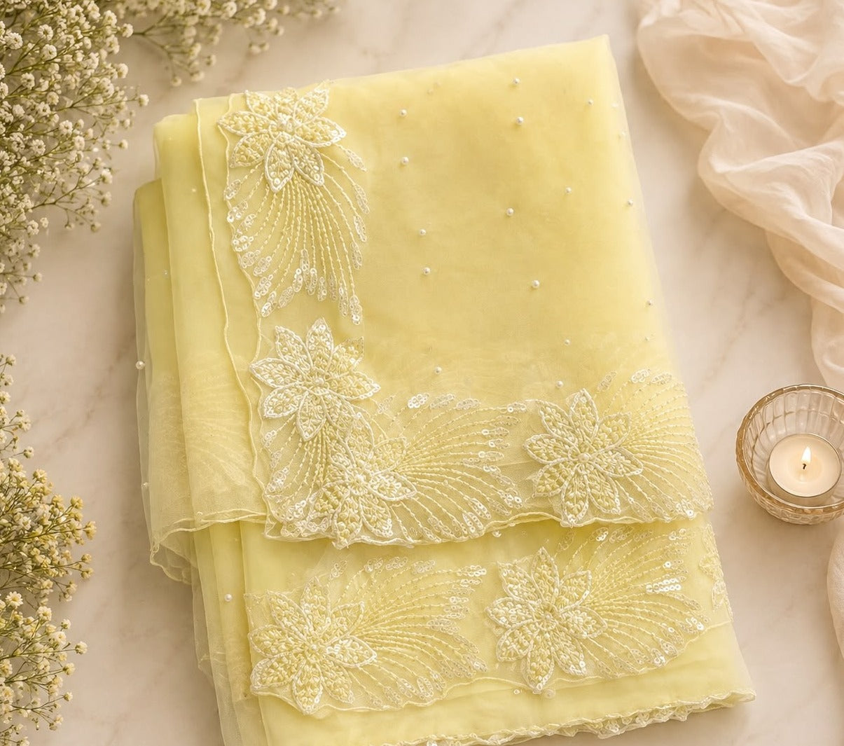 Pearl Net Saree