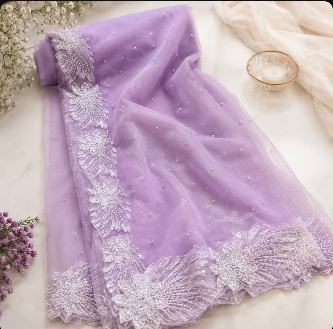 Pearl Net Saree